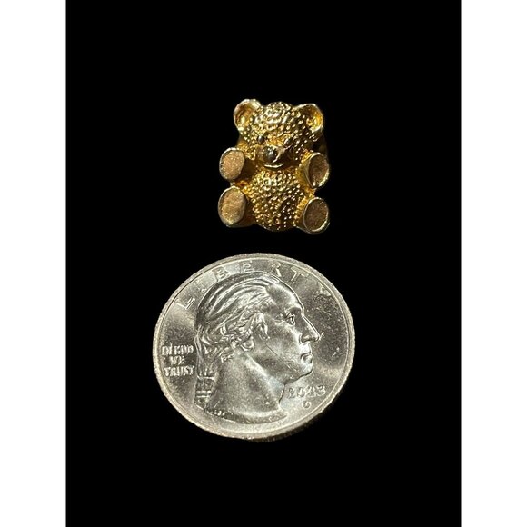 Vintage Gold Tone Teddy Bear Brooch Pin - Picture 5 of 5